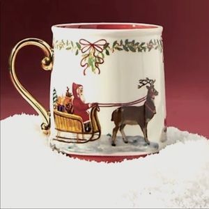 Anthropologie Nathalie Lete Santa Sleigh Christmas Holiday Mug